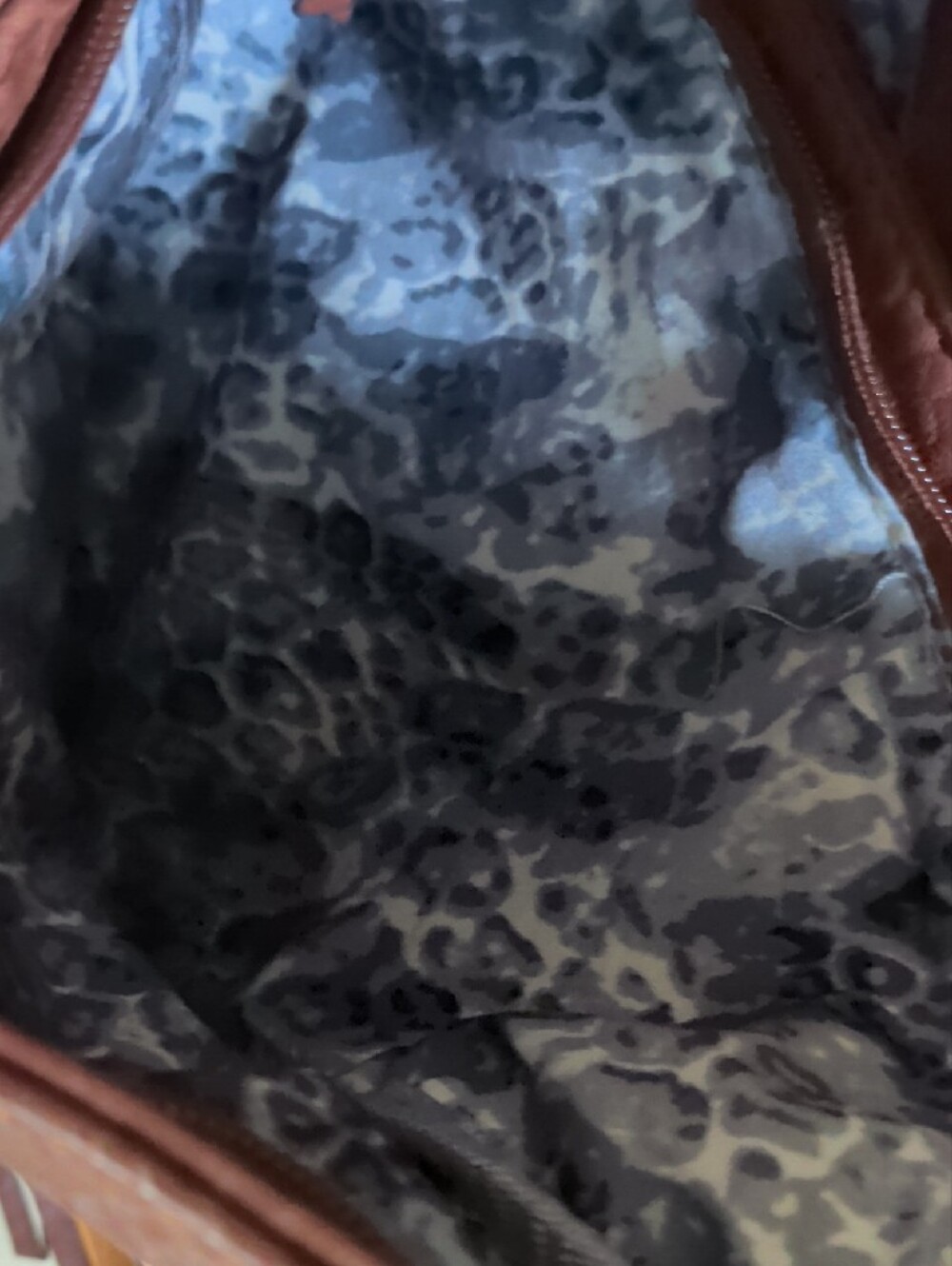 Fringed Shoulder Hobo Bag in Brown with Tan Accents - Picture 6 of 12